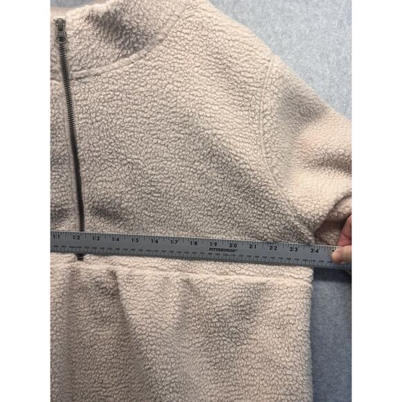 Isabel Maternity Sweater Jacket Half Zip Empire Cream Color Pockets Large NWT - Picture 7 of 9